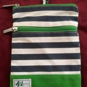 Upcycled Xmas Gift A&L byAME&LULU navybluetangreen clip Makeupbag PlusBonus ACCS